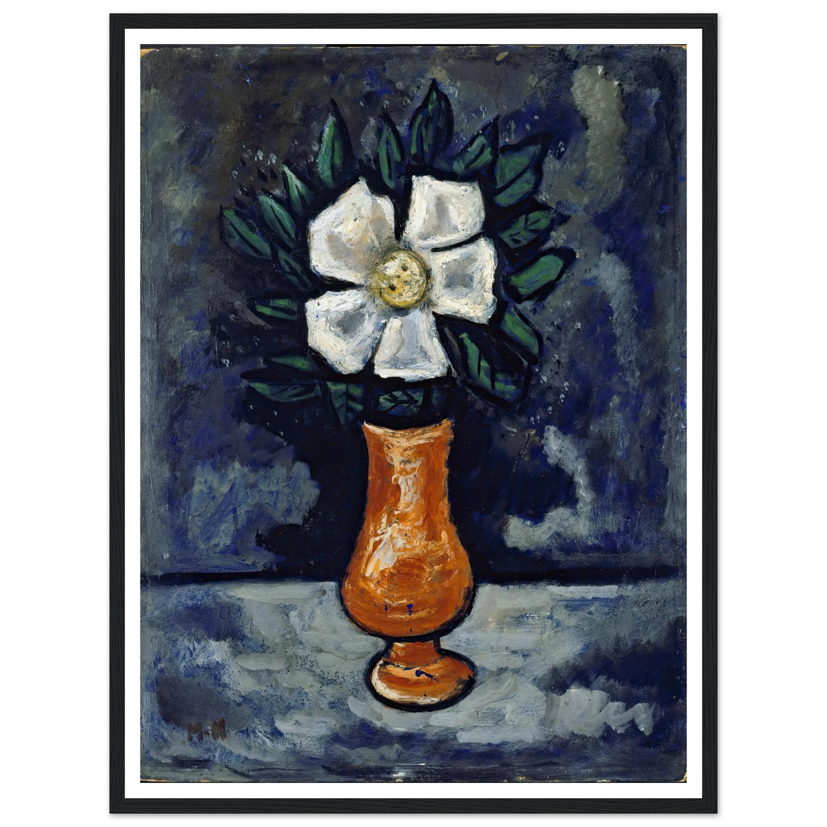 White Flower (circa 1917) Art Print | Marsden Hartley - Framed Poster - 30x40 cm / 12x16″ - Black frame