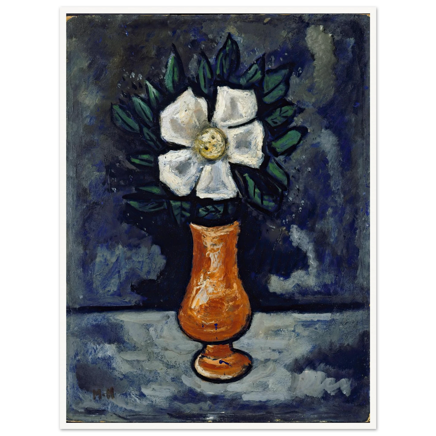 White Flower (circa 1917) Art Print | Marsden Hartley - Framed Poster - 30x40 cm / 12x16″ - Black frame