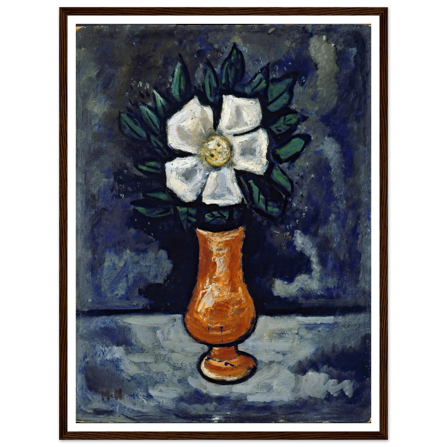 White Flower (circa 1917) Art Print | Marsden Hartley - Framed Poster - 30x40 cm / 12x16″ - Black frame