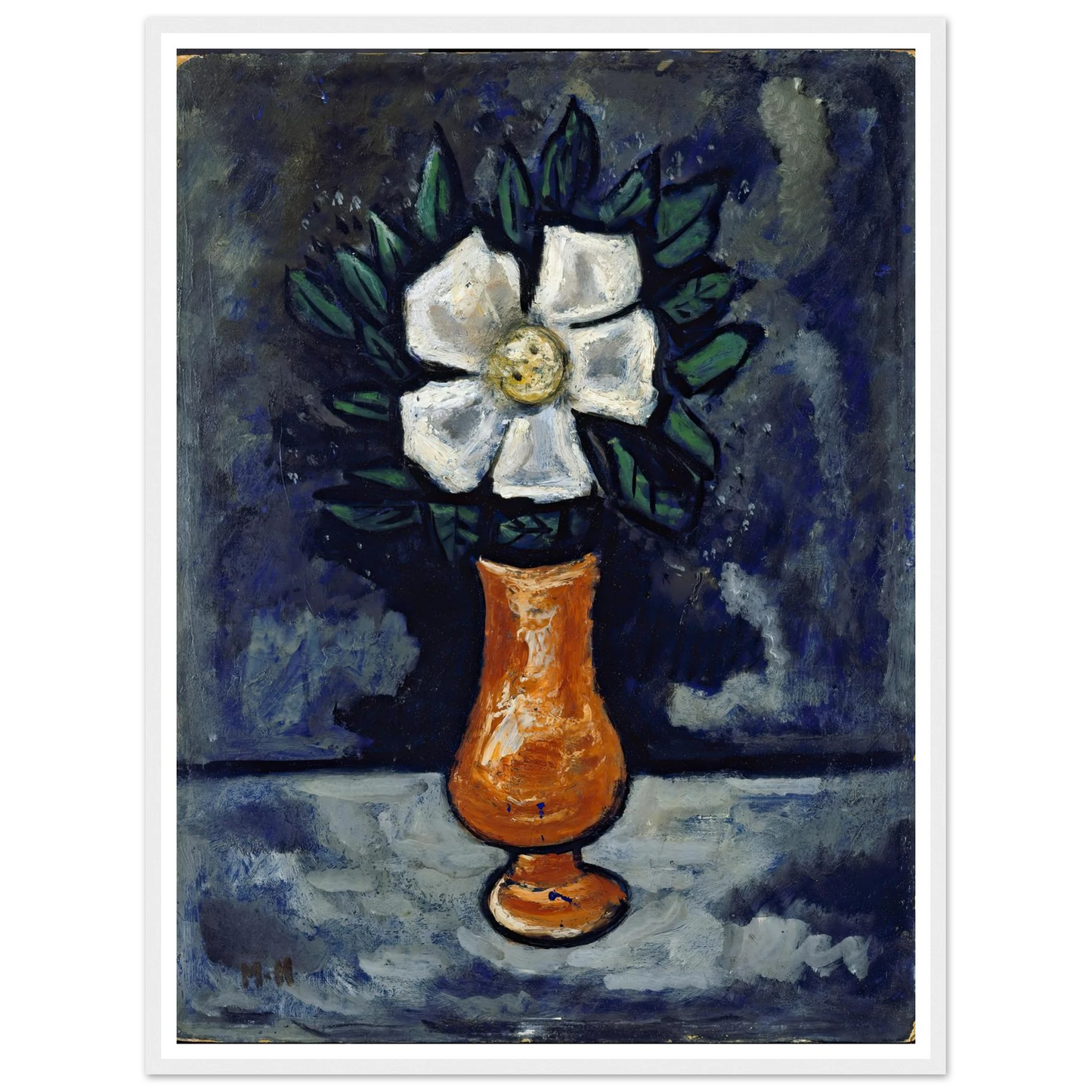 White Flower (circa 1917) Art Print | Marsden Hartley - Framed Poster - 30x40 cm / 12x16″ - Black frame
