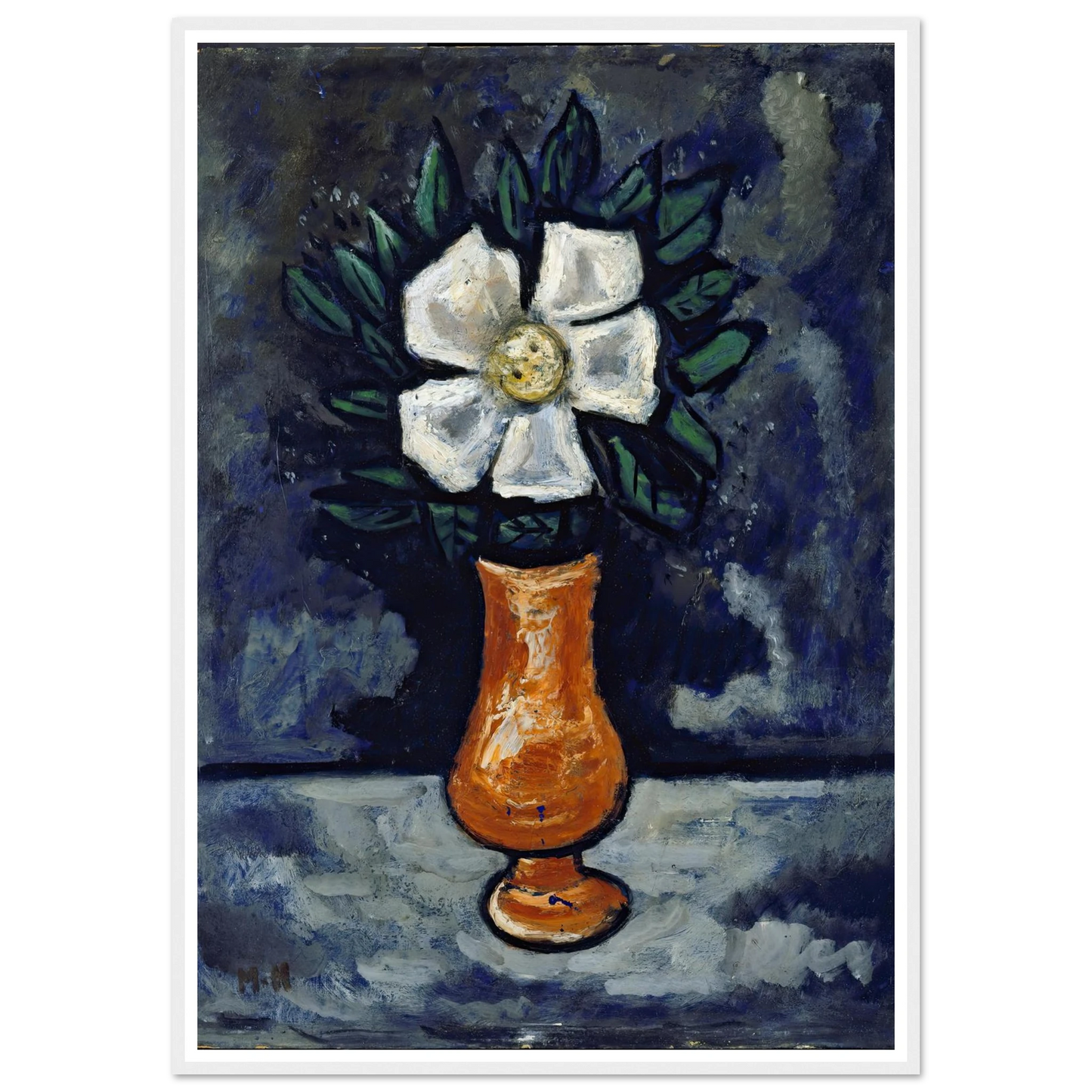 White Flower (circa 1917) Art Print | Marsden Hartley - Framed Poster - 30x40 cm / 12x16″ - Black frame
