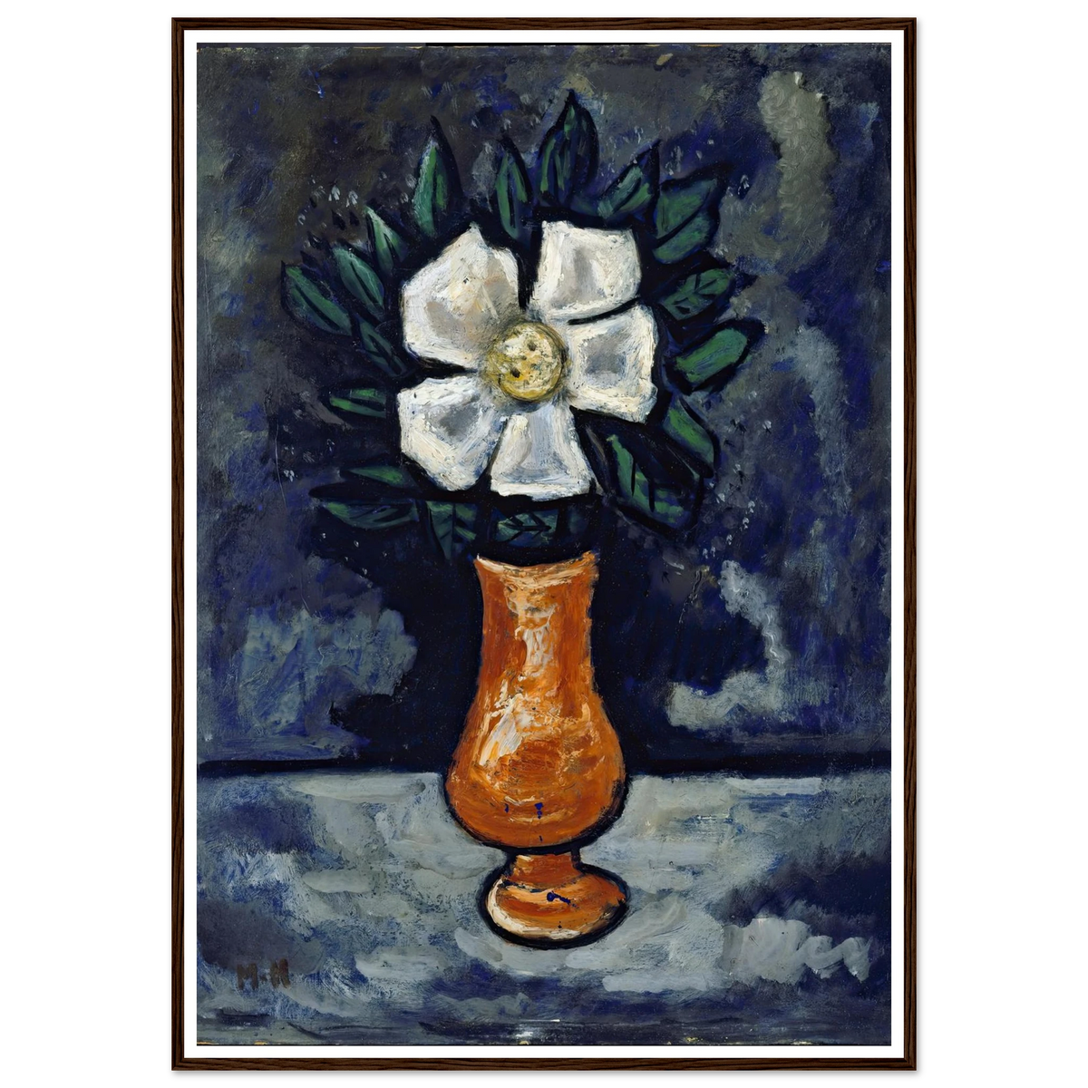 White Flower (circa 1917) Art Print | Marsden Hartley - Framed Poster - 30x40 cm / 12x16″ - Black frame