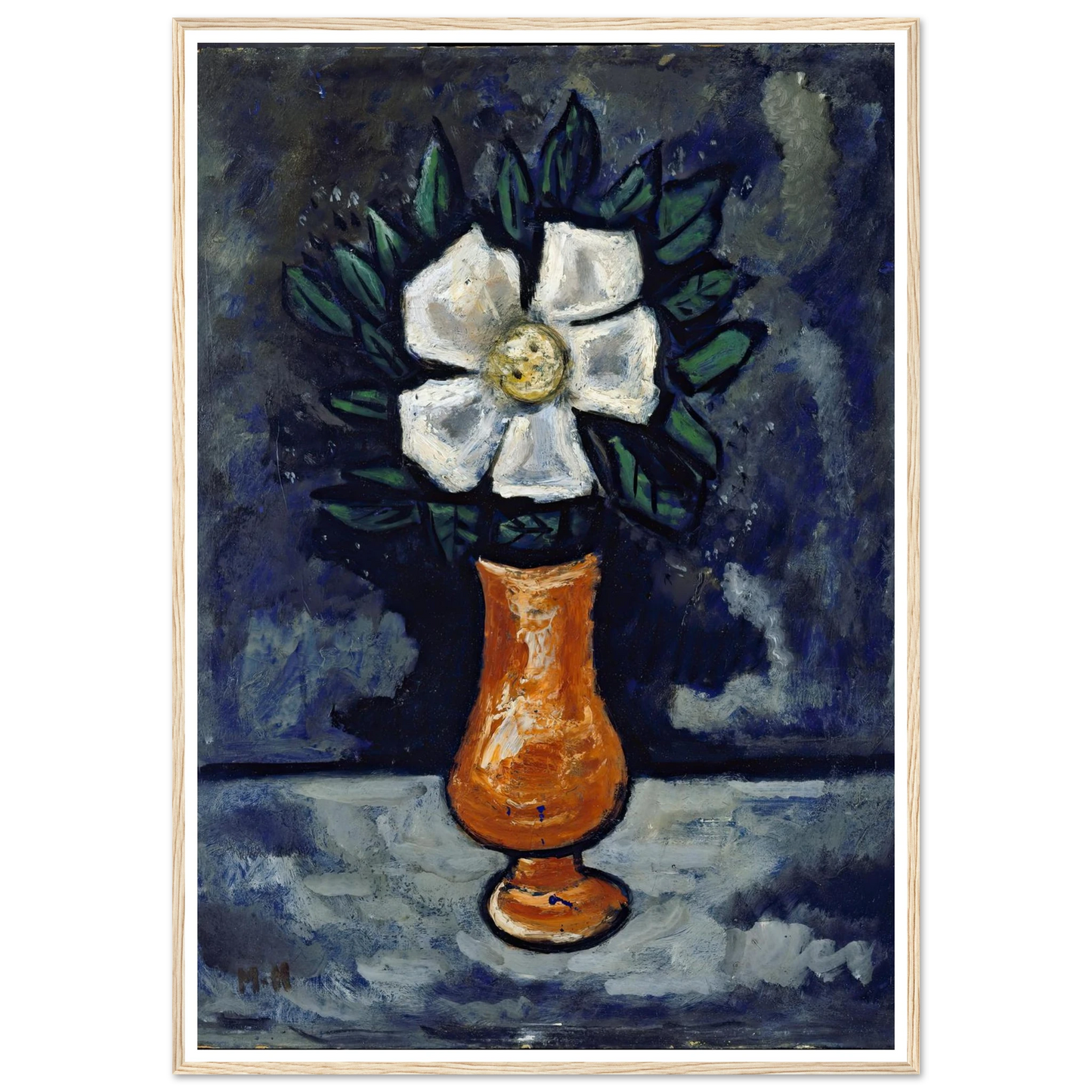 White Flower (circa 1917) Art Print | Marsden Hartley - Framed Poster - 30x40 cm / 12x16″ - Black frame