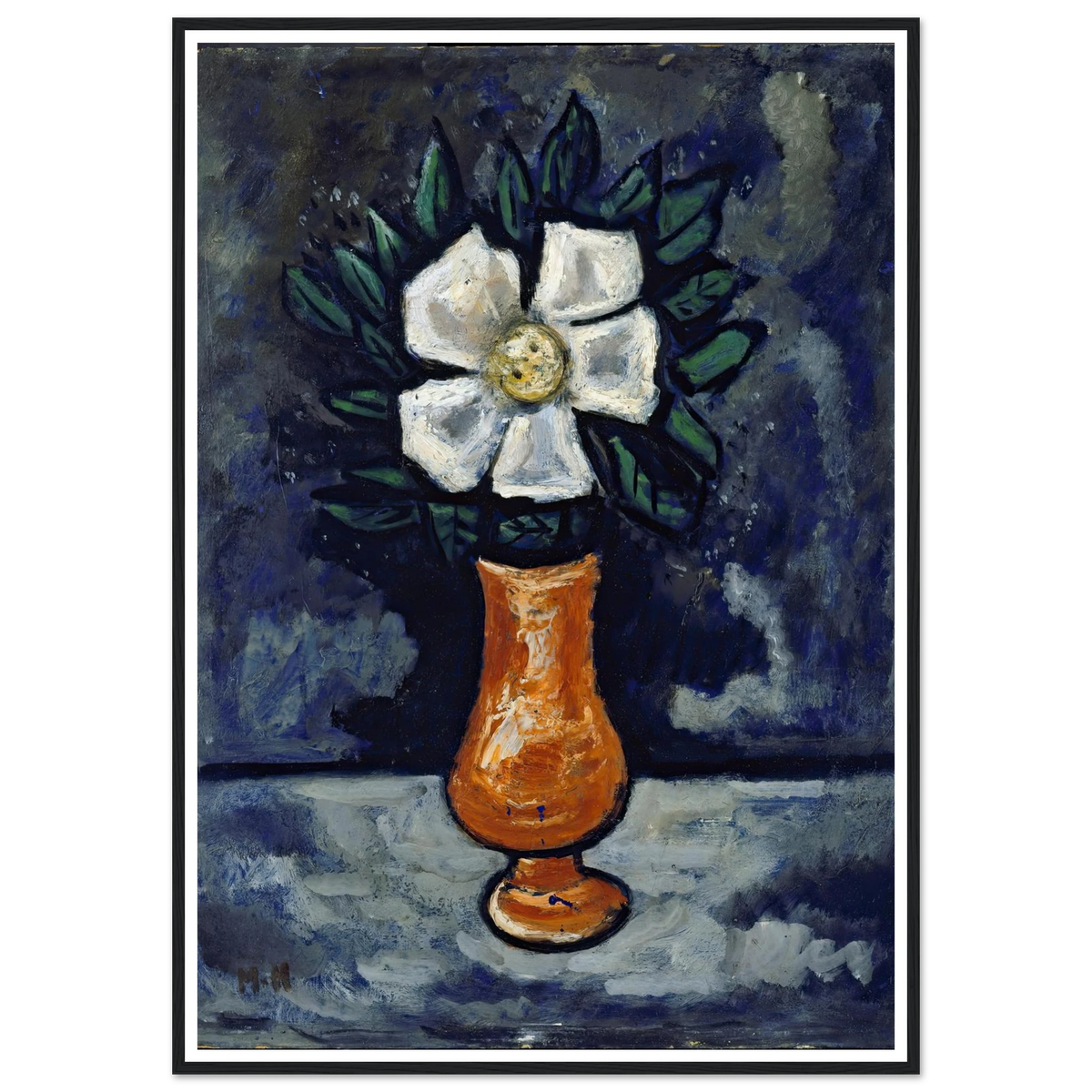 White Flower (circa 1917) Art Print | Marsden Hartley - Framed Poster - 30x40 cm / 12x16″ - Black frame