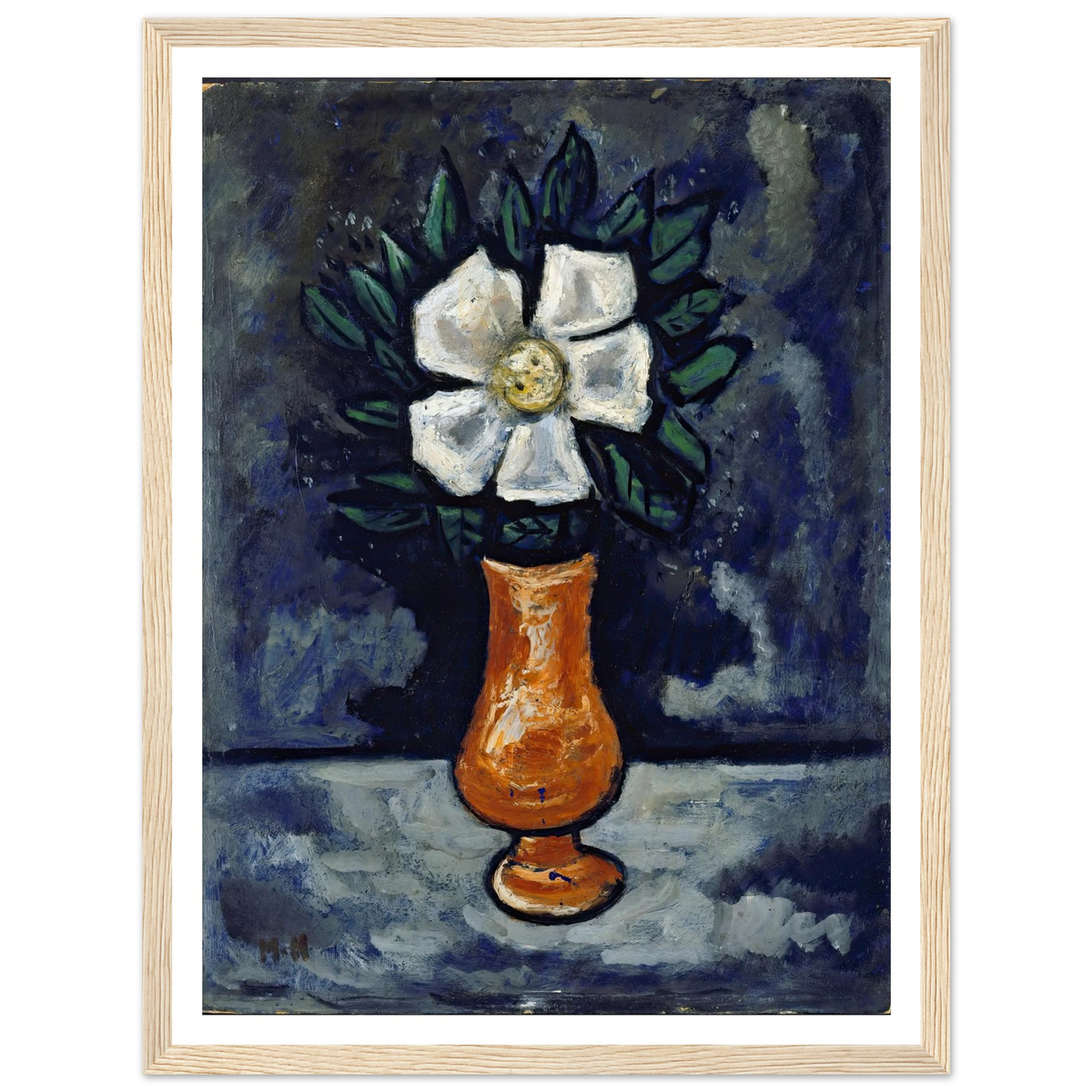 White Flower (circa 1917) Art Print | Marsden Hartley - Framed Poster - 30x40 cm / 12x16″ - Black frame