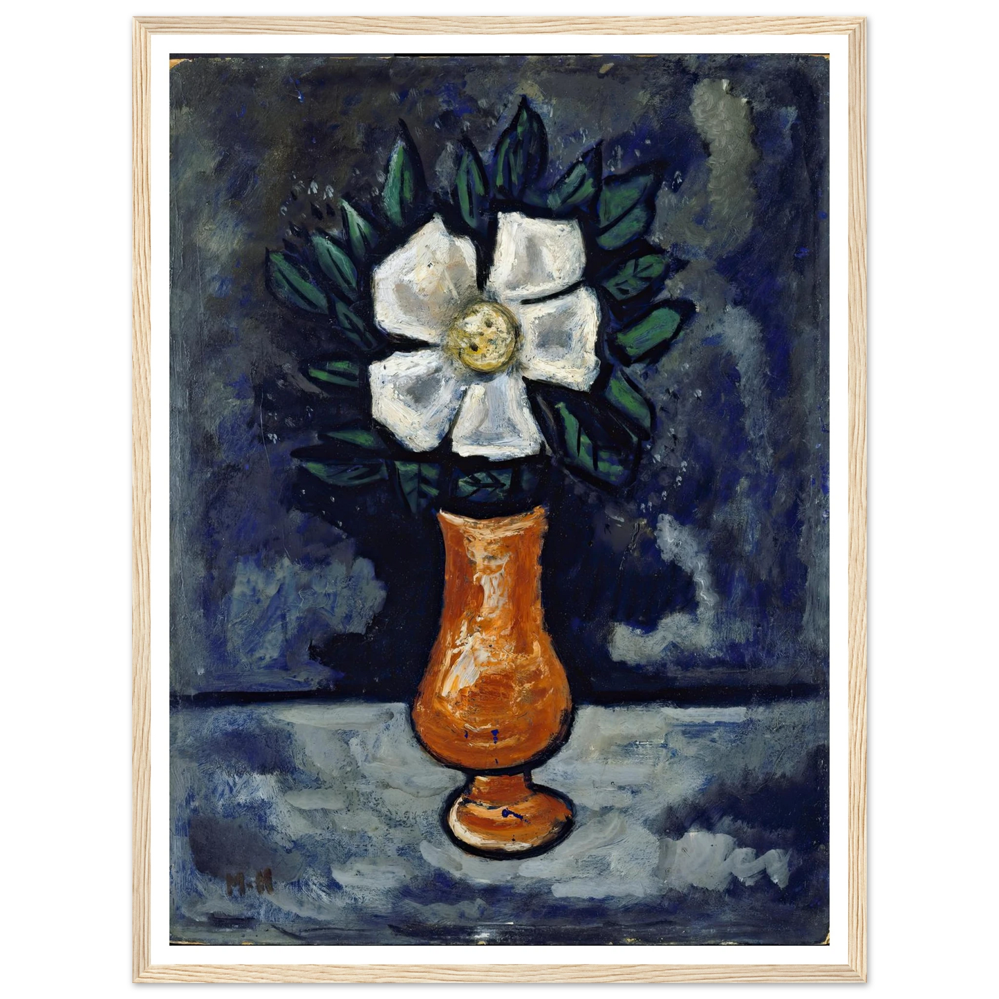 White Flower (circa 1917) Art Print | Marsden Hartley - Framed Poster - 30x40 cm / 12x16″ - Black frame