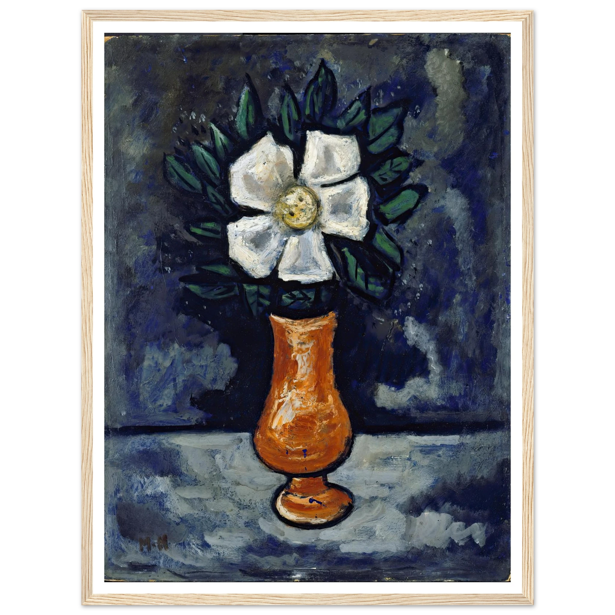 White Flower (circa 1917) Art Print | Marsden Hartley - Framed Poster - 30x40 cm / 12x16″ - Black frame