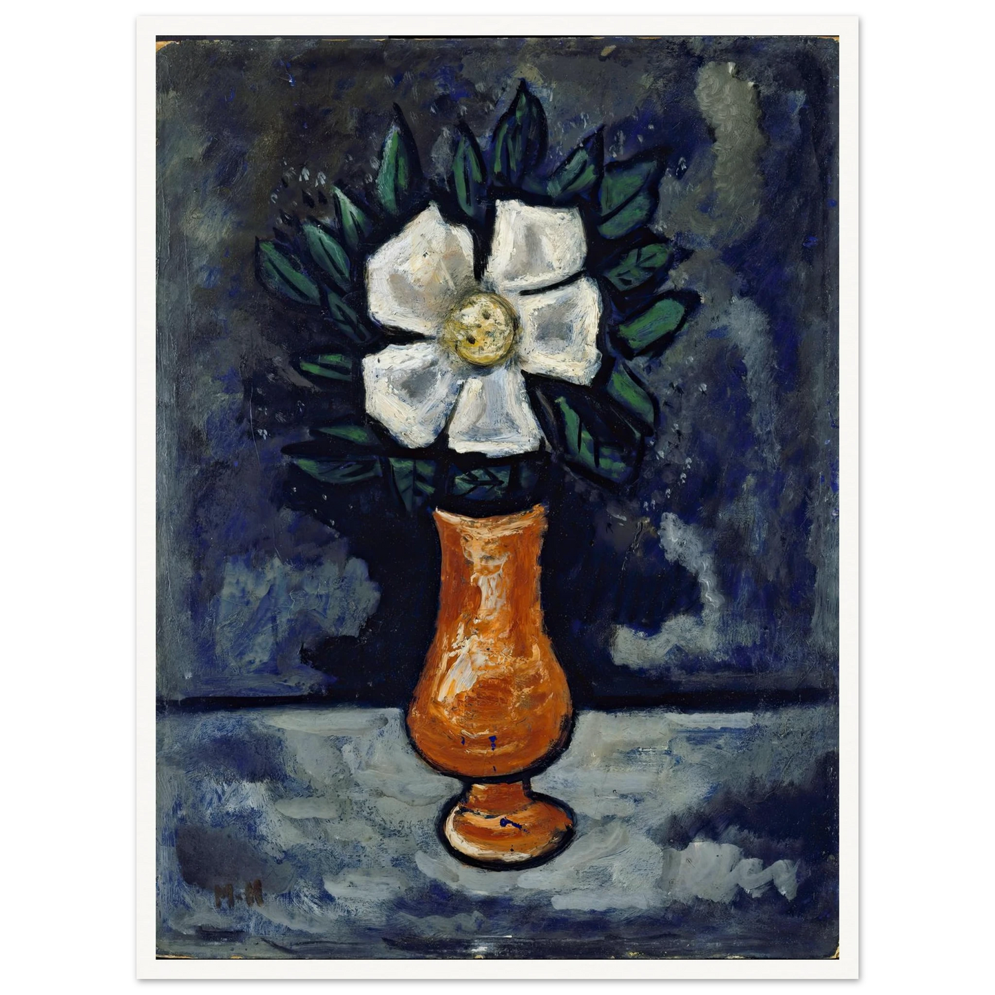 White Flower (circa 1917) Art Print | Marsden Hartley - Framed Poster - 30x40 cm / 12x16″ - Black frame