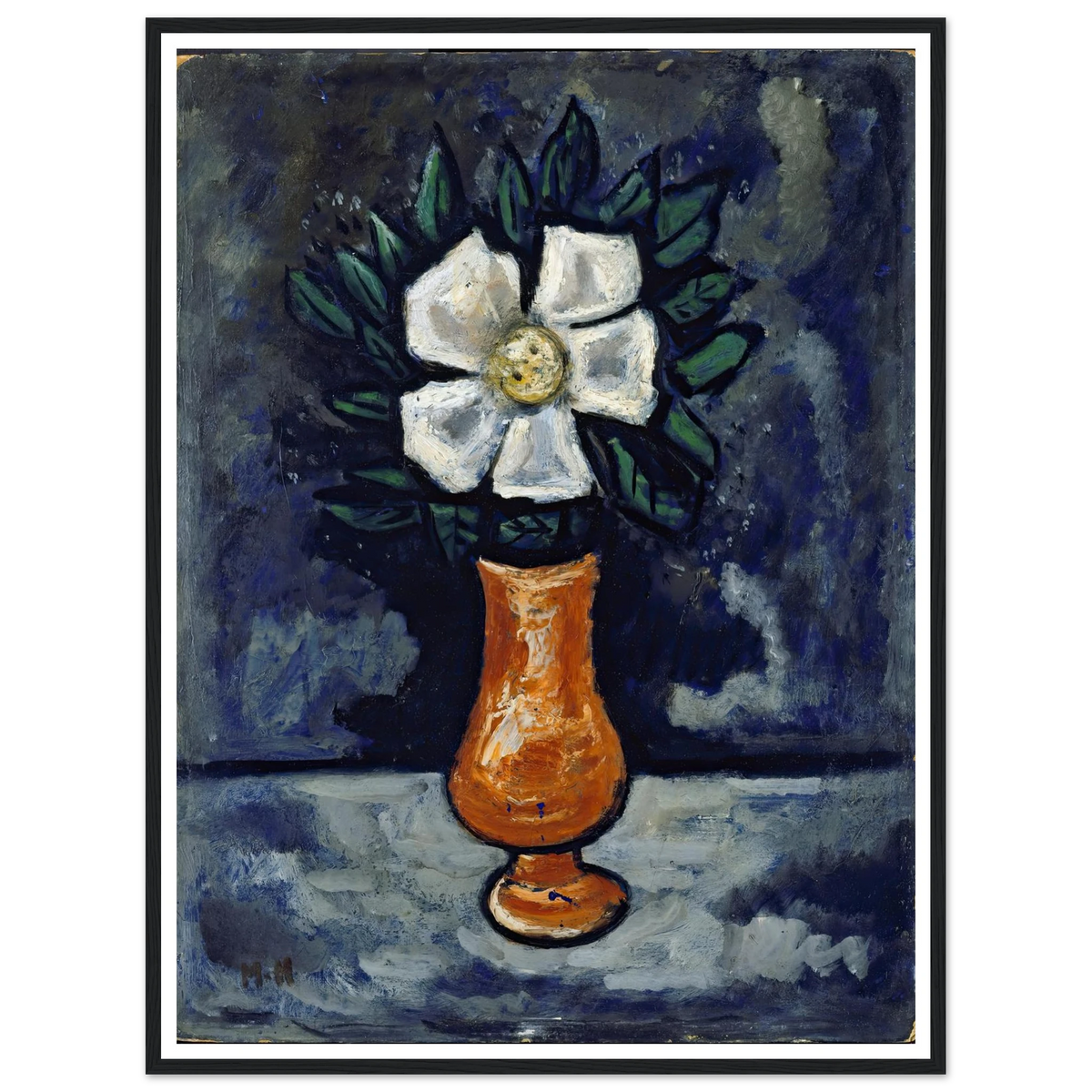 White Flower (circa 1917) Art Print | Marsden Hartley - Framed Poster - 30x40 cm / 12x16″ - Black frame
