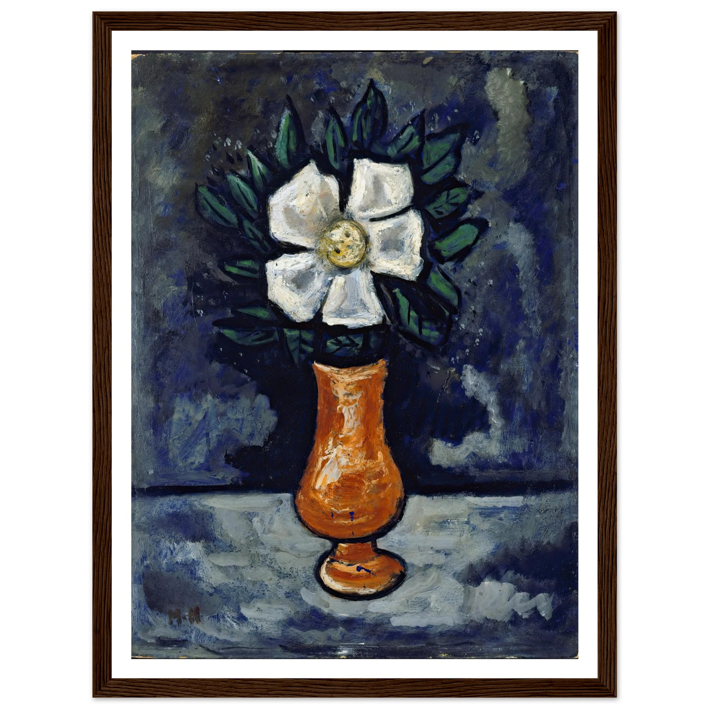 White Flower (circa 1917) Art Print | Marsden Hartley - Framed Poster - 30x40 cm / 12x16″ - Black frame