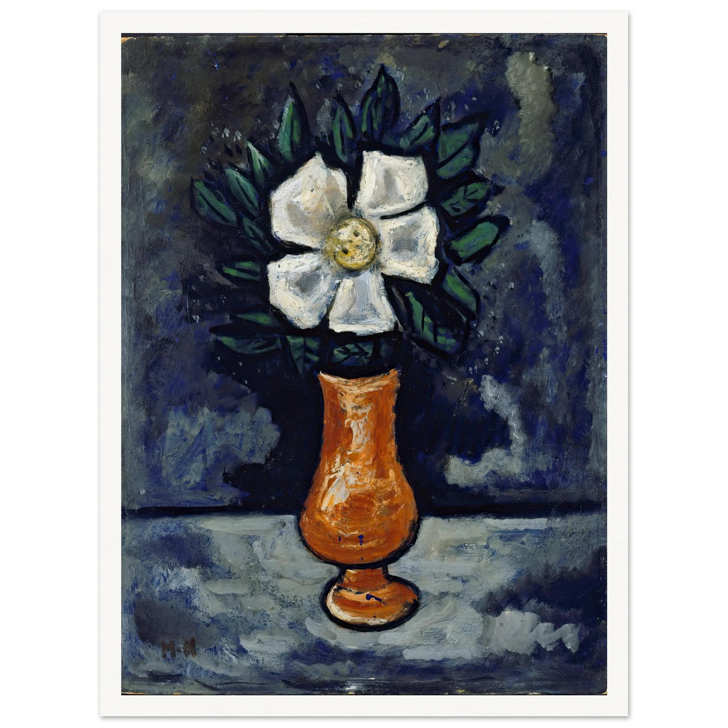 White Flower (circa 1917) Art Print | Marsden Hartley - Framed Poster - 30x40 cm / 12x16″ - Black frame