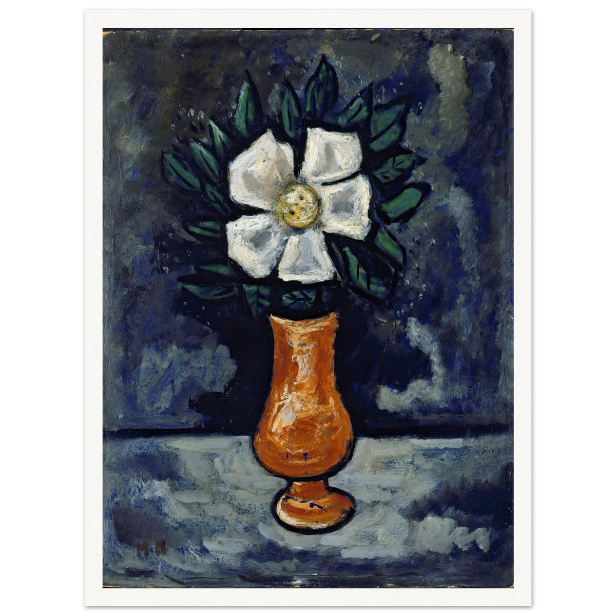 White Flower (circa 1917) Art Print | Marsden Hartley - Framed Poster - 30x40 cm / 12x16″ - Black frame