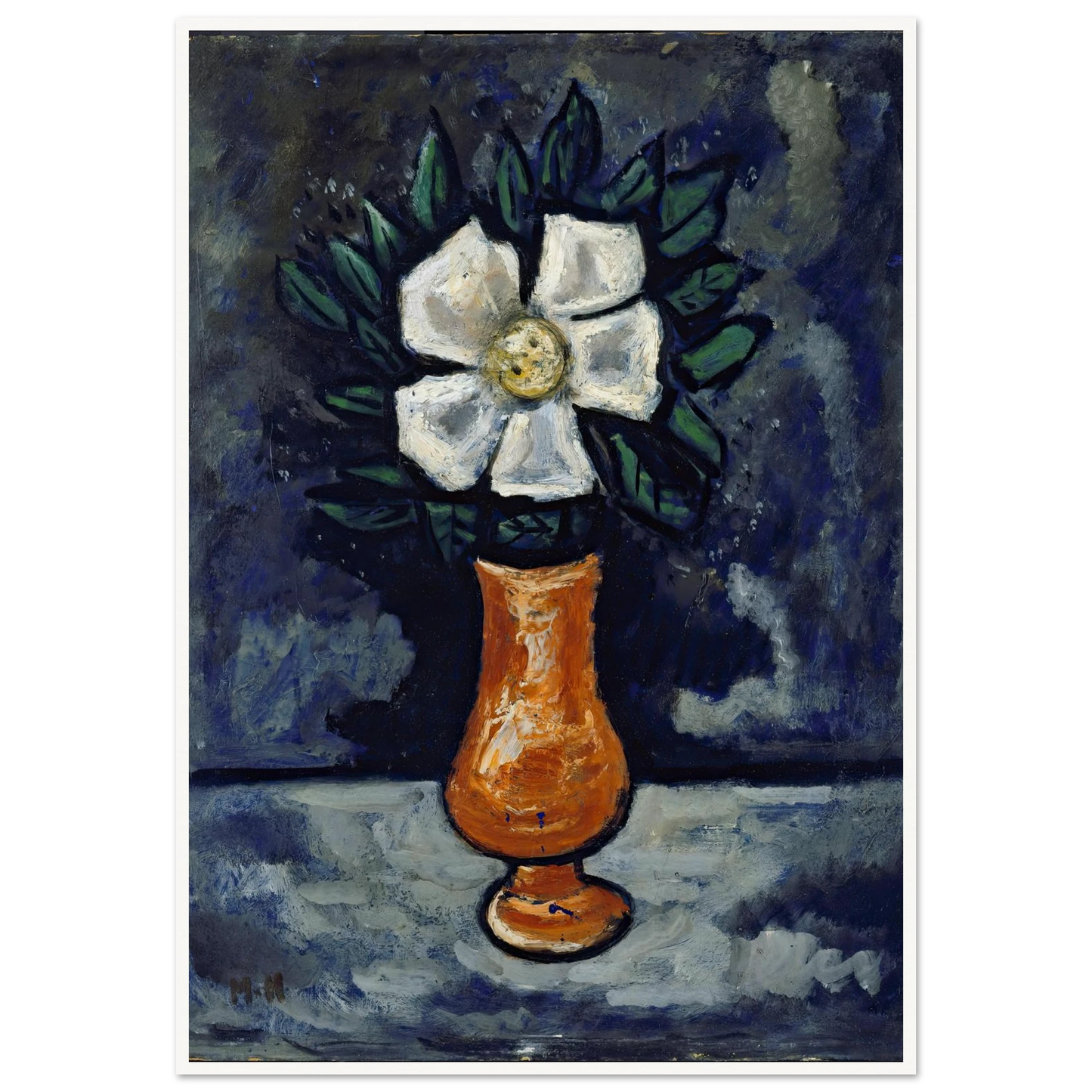 White Flower (circa 1917) Art Print | Marsden Hartley - Framed Poster - 30x40 cm / 12x16″ - Black frame