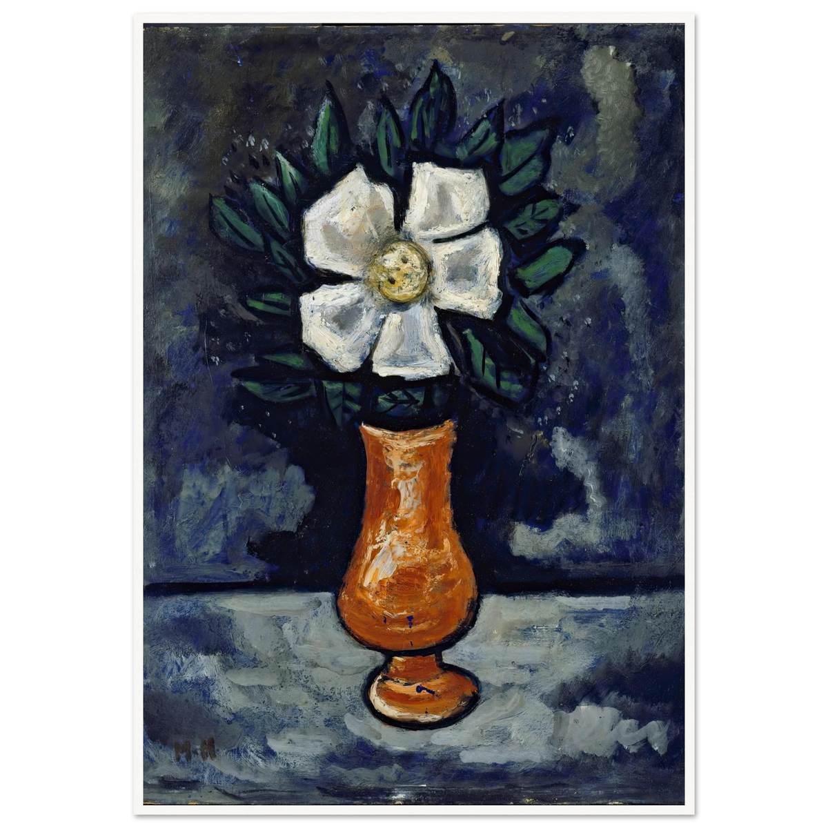 White Flower (circa 1917) Art Print | Marsden Hartley - Framed Poster - 30x40 cm / 12x16″ - Black frame