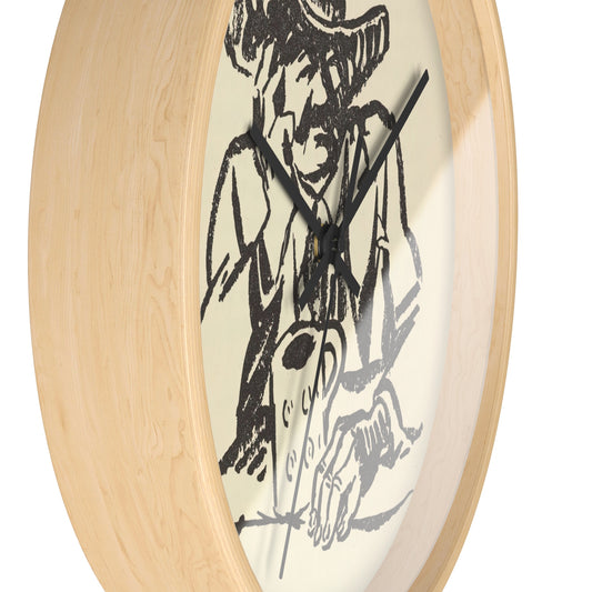 Who is Johnny? Pl.33 Wall Clock | Leopord Gedo - Black - Wooden Base - 10"