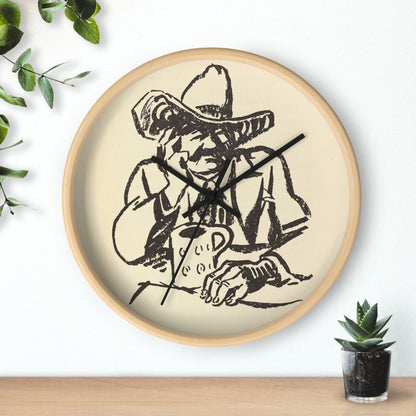 Who is Johnny? Pl.33 Wall Clock | Leopord Gedo - Black - Wooden Base - 10"