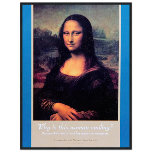 Why is this woman smiling Art Print | National Institutes of Health - Framed Poster - 30x40 cm / 12x16″ - Black frame