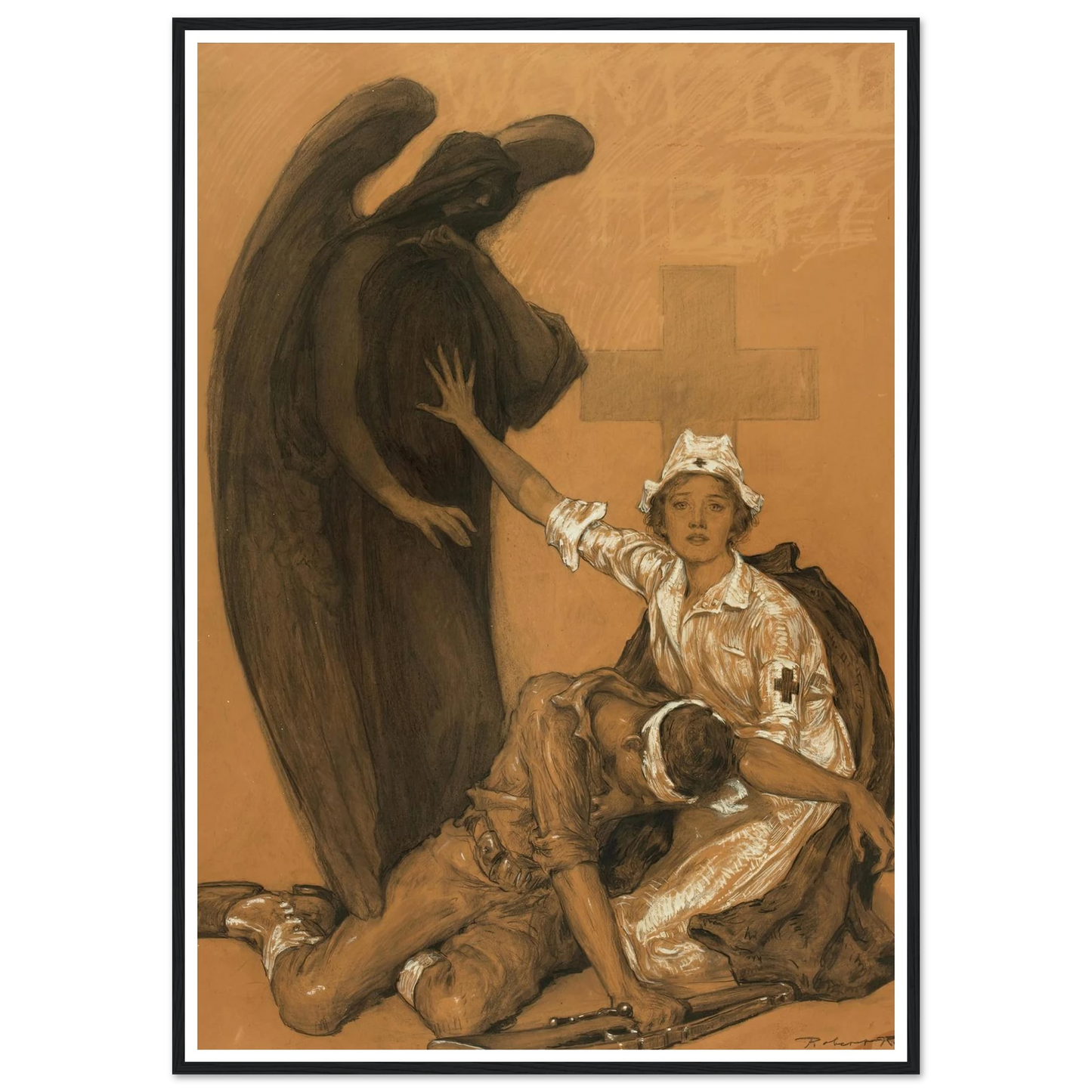 Will You Help Art Print | Robert Reid - Framed Poster - 30x40 cm / 12x16″ - Black frame