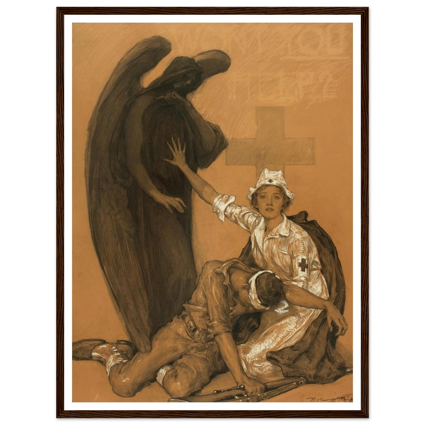 Will You Help Art Print | Robert Reid - Framed Poster - 30x40 cm / 12x16″ - Black frame