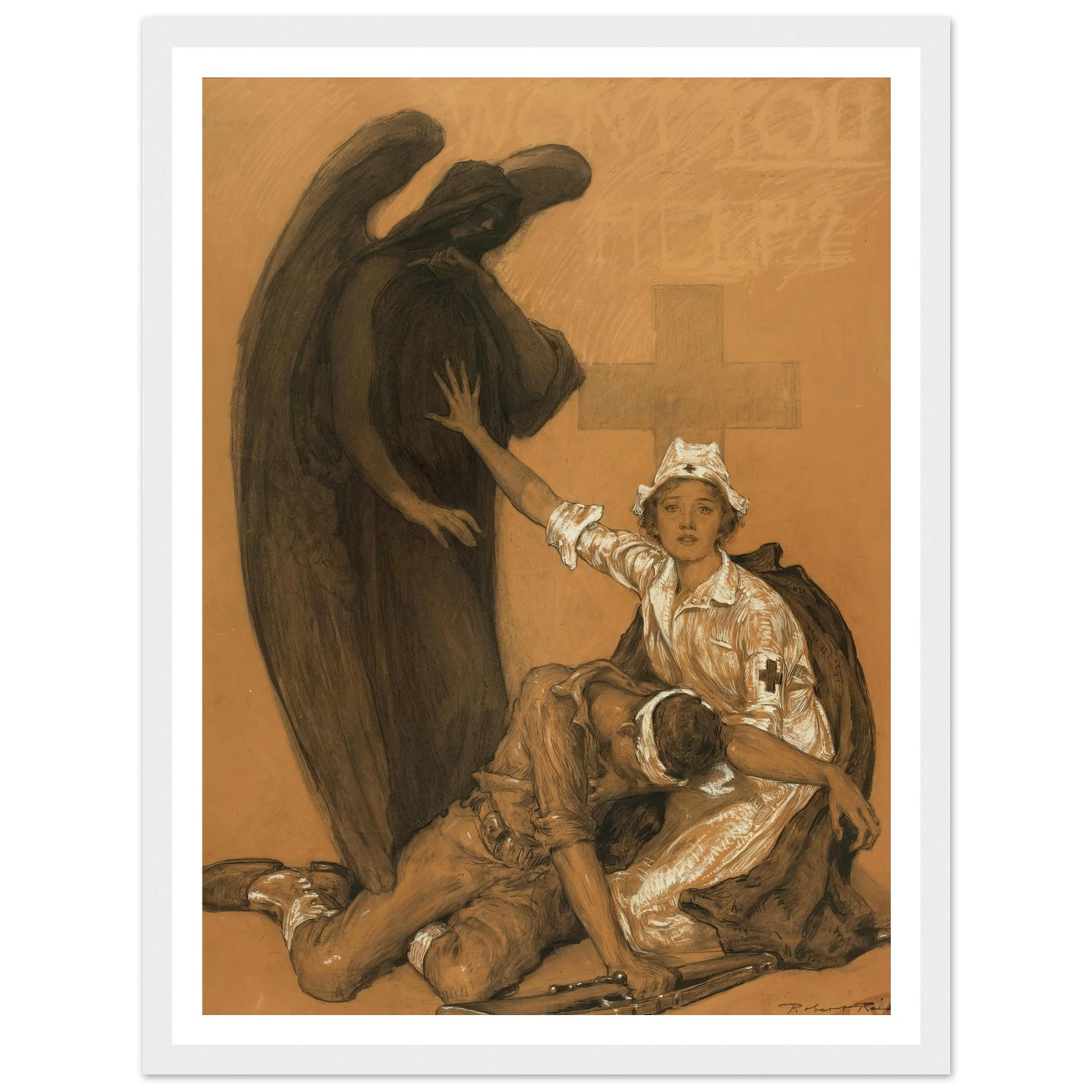 Will You Help Art Print | Robert Reid - Framed Poster - 30x40 cm / 12x16″ - Black frame