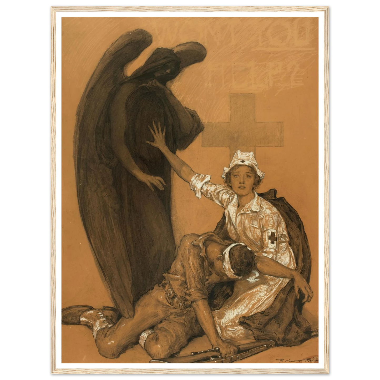 Will You Help Art Print | Robert Reid - Framed Poster - 30x40 cm / 12x16″ - Black frame