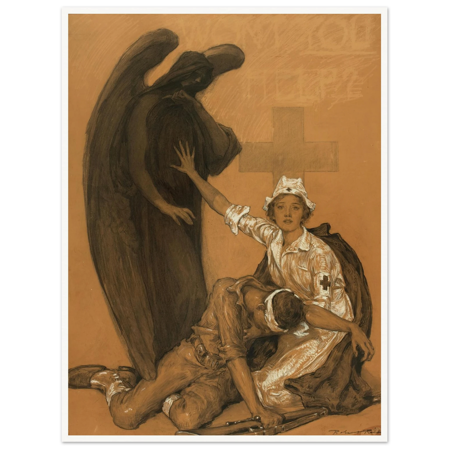 Will You Help Art Print | Robert Reid - Framed Poster - 30x40 cm / 12x16″ - Black frame