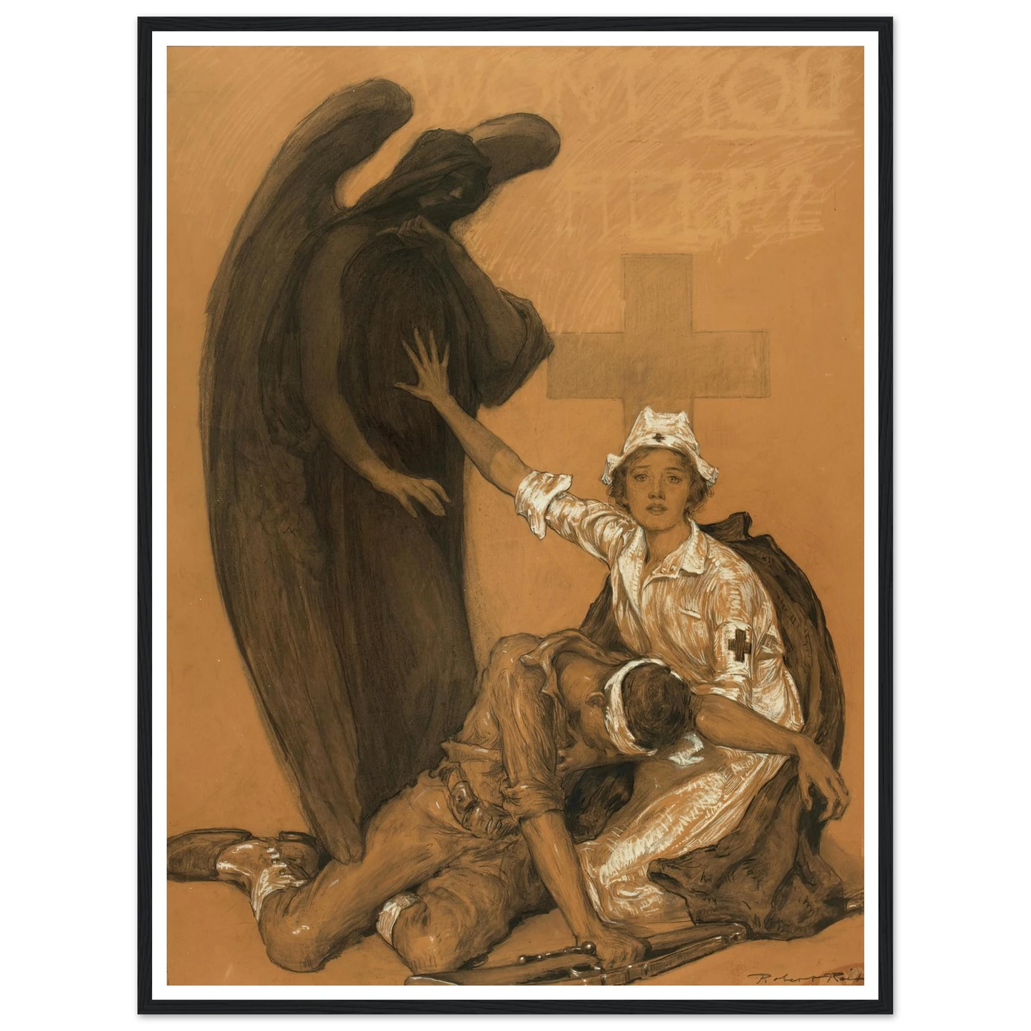 Will You Help Art Print | Robert Reid - Framed Poster - 30x40 cm / 12x16″ - Black frame