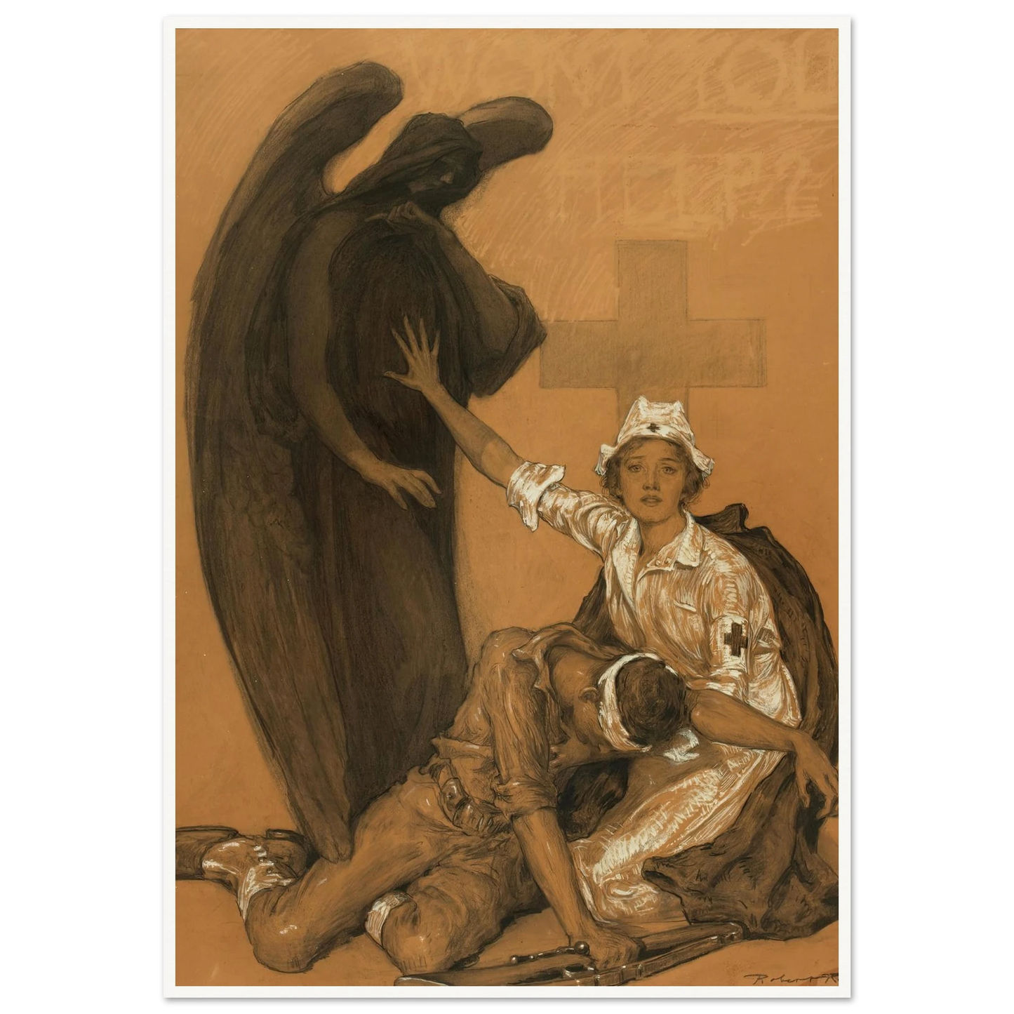 Will You Help Art Print | Robert Reid - Framed Poster - 30x40 cm / 12x16″ - Black frame