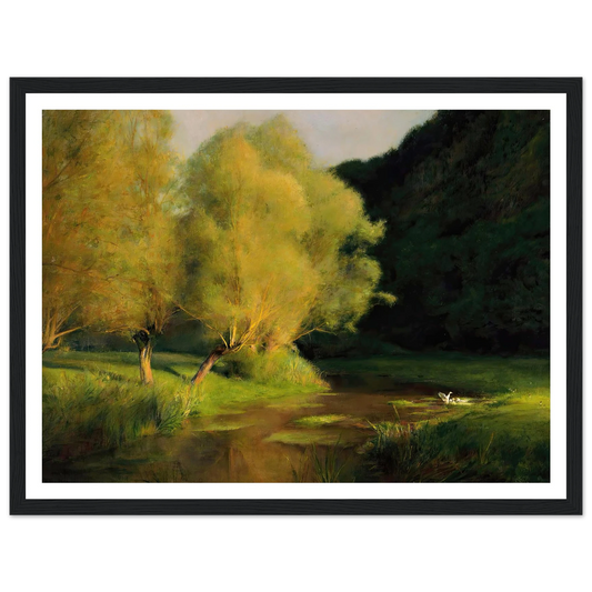 Willows by a Stream (1908) Art Print | Pascal Adolphe Jean Dagnan Bouveret - Framed Poster - 30x40 cm / 12x16″ - Black frame