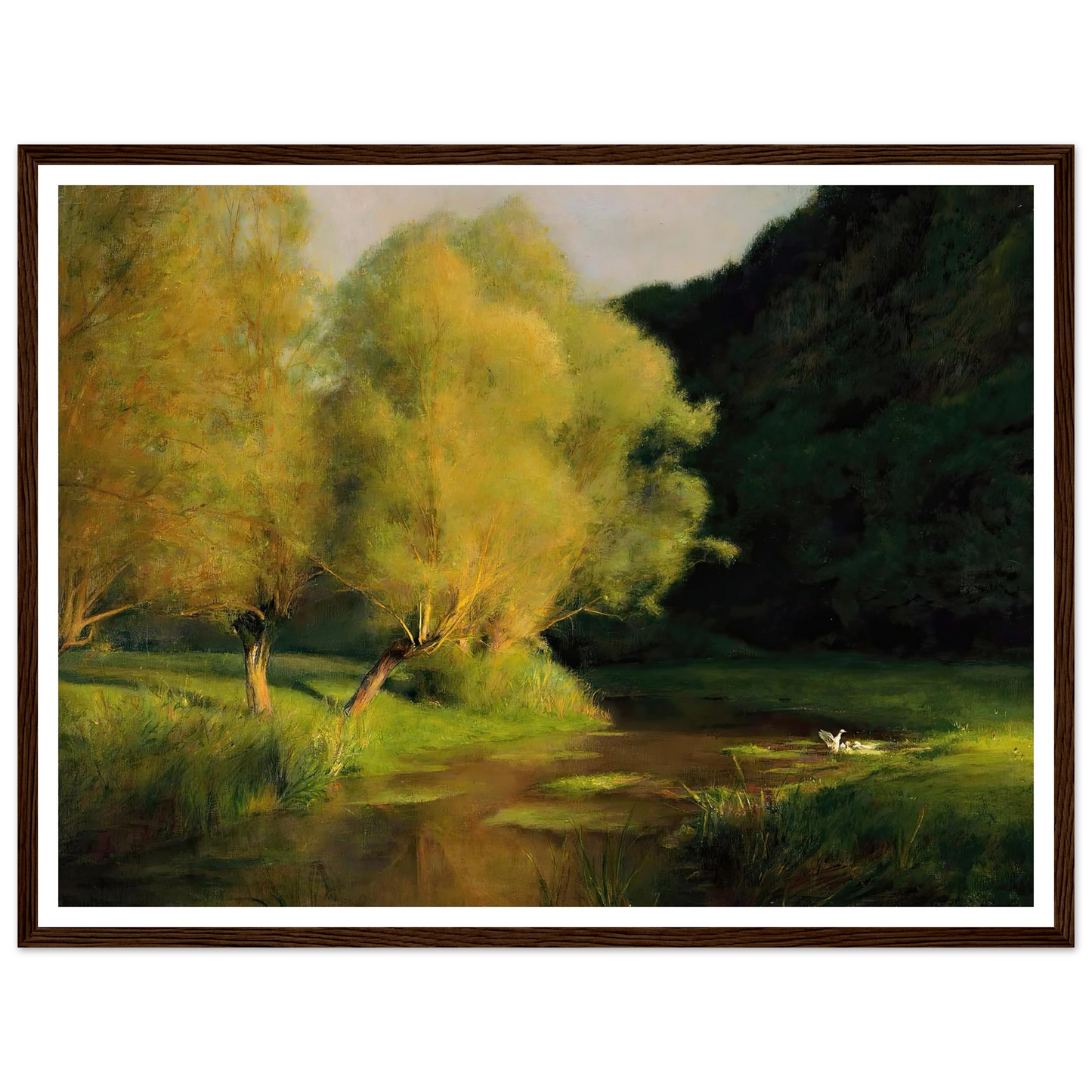 Willows by a Stream (1908) Art Print | Pascal Adolphe Jean Dagnan Bouveret - Framed Poster - 30x40 cm / 12x16″ - Black frame