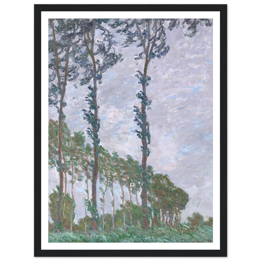 Wind Effect, Series of The Poplars (1891) Art Print | Claude Monet - Framed Poster - 30x40 cm / 12x16″ - Black frame