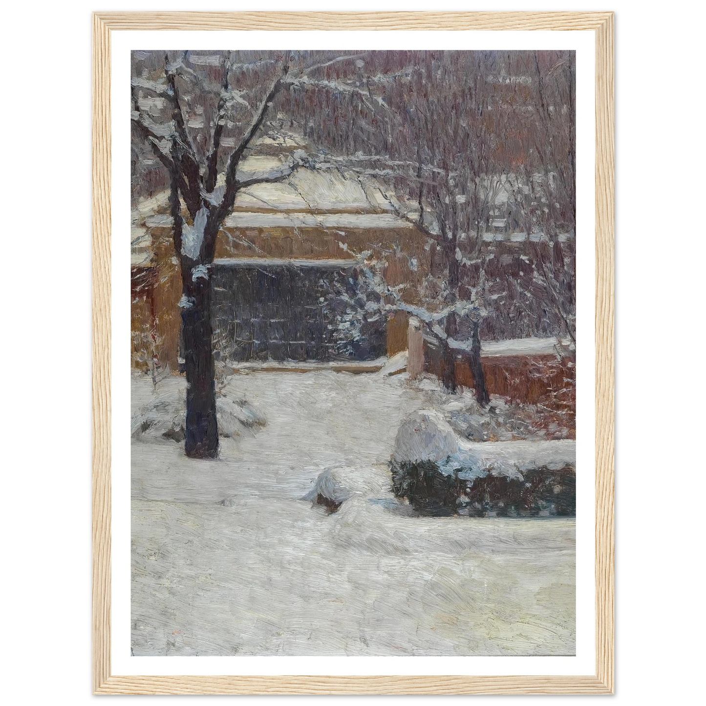 Winter at Hohe Warte, Rothschild Gardens (c. 1902) Art Print | Carl Moll - Framed Poster - 30x40 cm / 12x16″ - Black frame