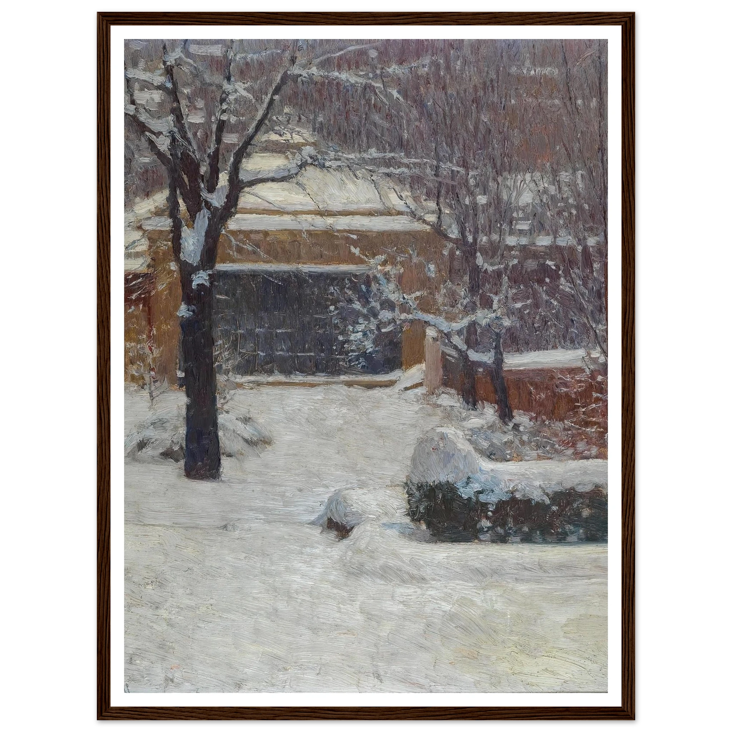 Winter at Hohe Warte, Rothschild Gardens (c. 1902) Art Print | Carl Moll - Framed Poster - 30x40 cm / 12x16″ - Black frame