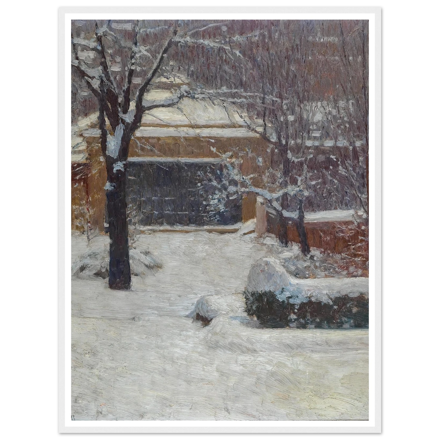 Winter at Hohe Warte, Rothschild Gardens (c. 1902) Art Print | Carl Moll - Framed Poster - 30x40 cm / 12x16″ - Black frame