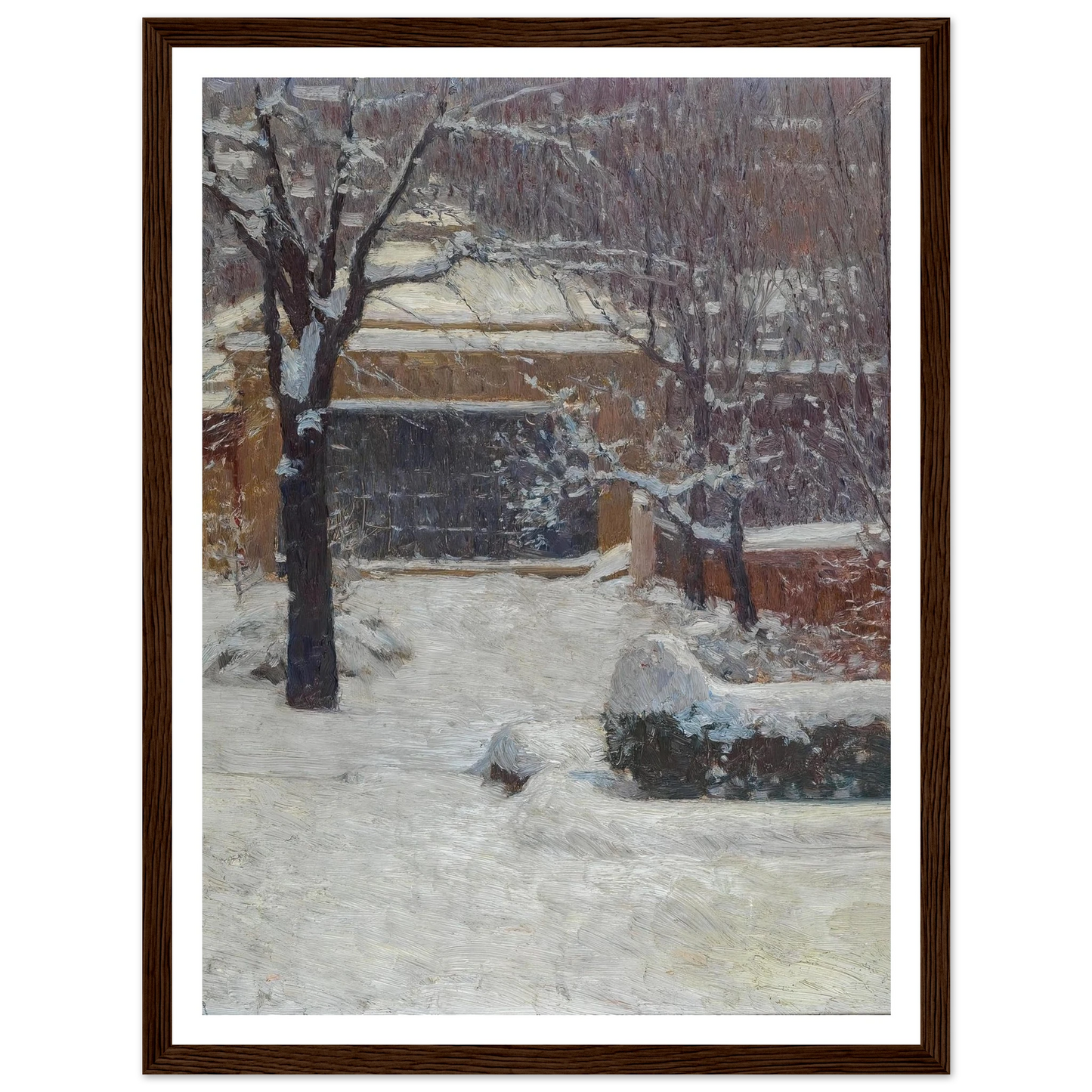 Winter at Hohe Warte, Rothschild Gardens (c. 1902) Art Print | Carl Moll - Framed Poster - 30x40 cm / 12x16″ - Black frame