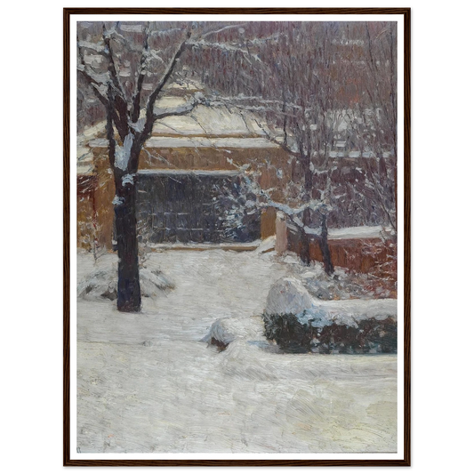 Winter at Hohe Warte, Rothschild Gardens (c. 1902) Art Print | Carl Moll - Framed Poster - 30x40 cm / 12x16″ - Black frame