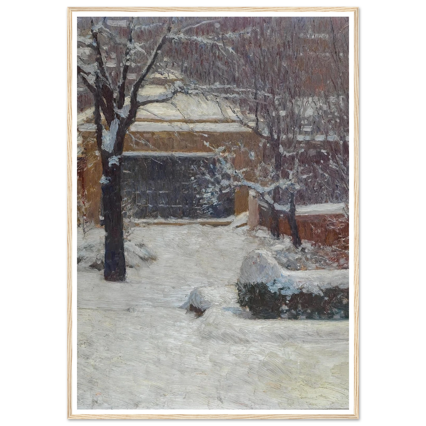 Winter at Hohe Warte, Rothschild Gardens (c. 1902) Art Print | Carl Moll - Framed Poster - 30x40 cm / 12x16″ - Black frame