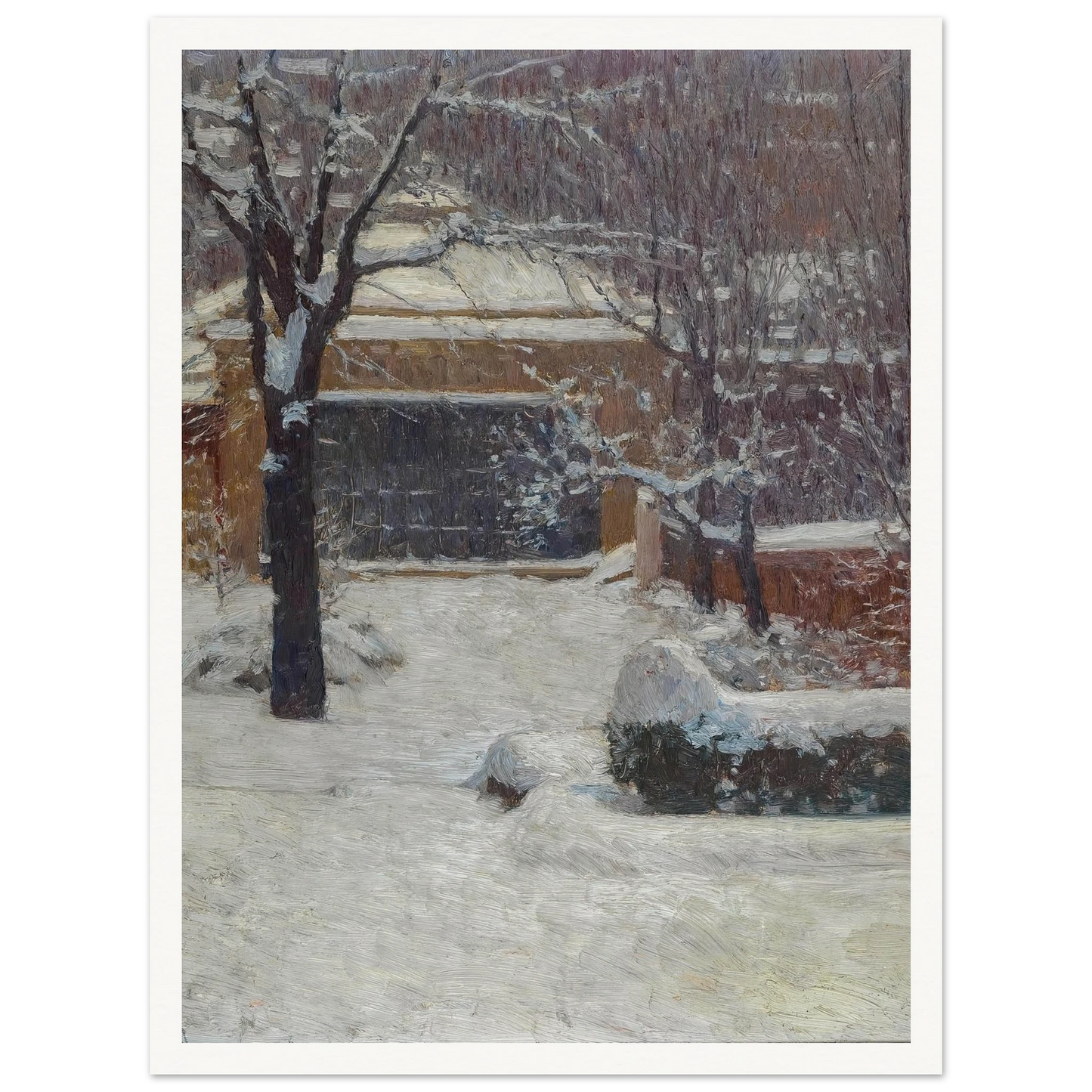 Winter at Hohe Warte, Rothschild Gardens (c. 1902) Art Print | Carl Moll - Framed Poster - 30x40 cm / 12x16″ - Black frame