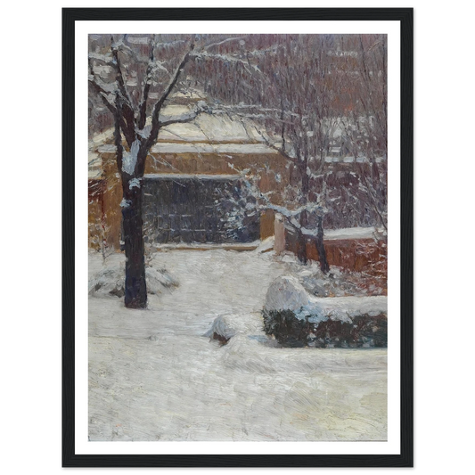 Winter at Hohe Warte, Rothschild Gardens (c. 1902) Art Print | Carl Moll - Framed Poster - 30x40 cm / 12x16″ - Black frame