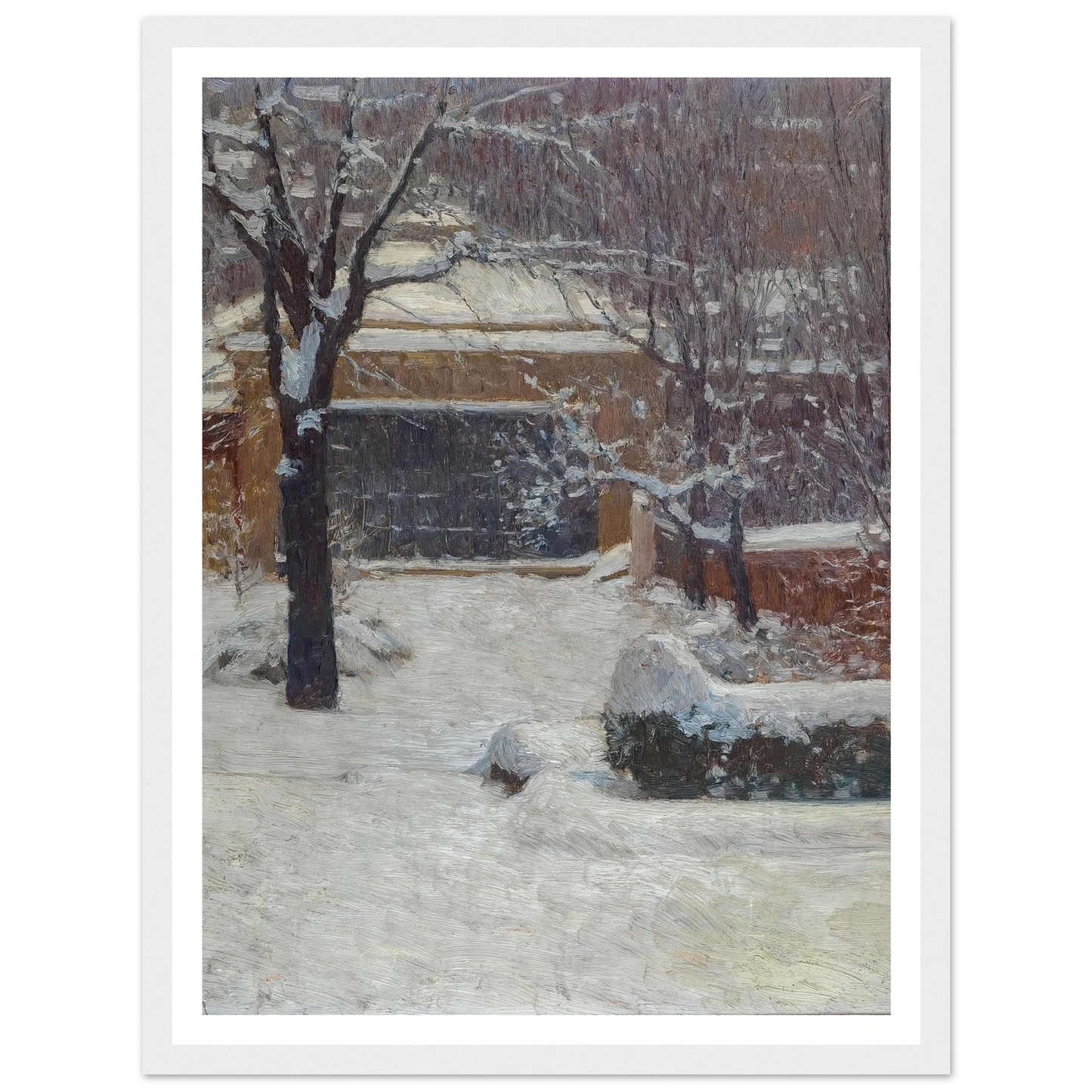 Winter at Hohe Warte, Rothschild Gardens (c. 1902) Art Print | Carl Moll - Framed Poster - 30x40 cm / 12x16″ - Black frame