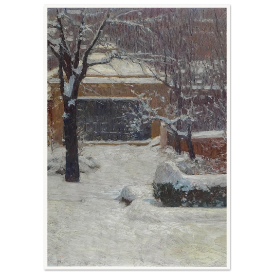 Winter at Hohe Warte, Rothschild Gardens (c. 1902) Art Print | Carl Moll - Framed Poster - 30x40 cm / 12x16″ - Black frame