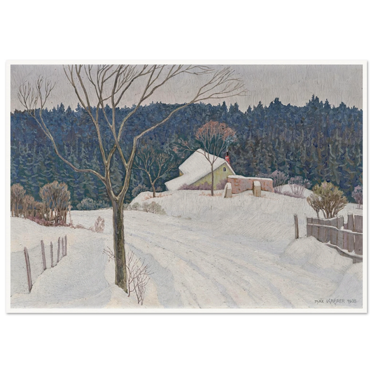 Winter beim Käferkreuzwäldchen (1935) Art Print | Max Kahrer - Framed Poster - 30x40 cm / 12x16″ - Black frame