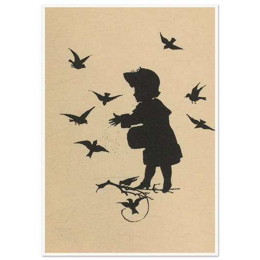 Winter Generosity Silhouette - Framed Poster - 30x40 cm / 12x16″ - Black frame