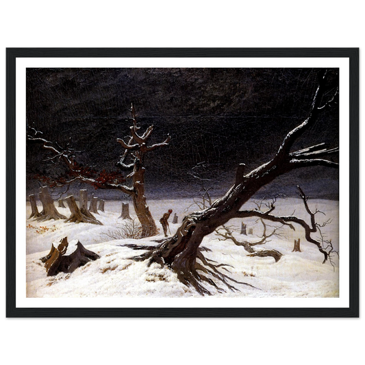 Winter Landscape (1812) Art Print | Caspar David Friedrich - Framed Poster - 30x40 cm / 12x16″ - Black frame