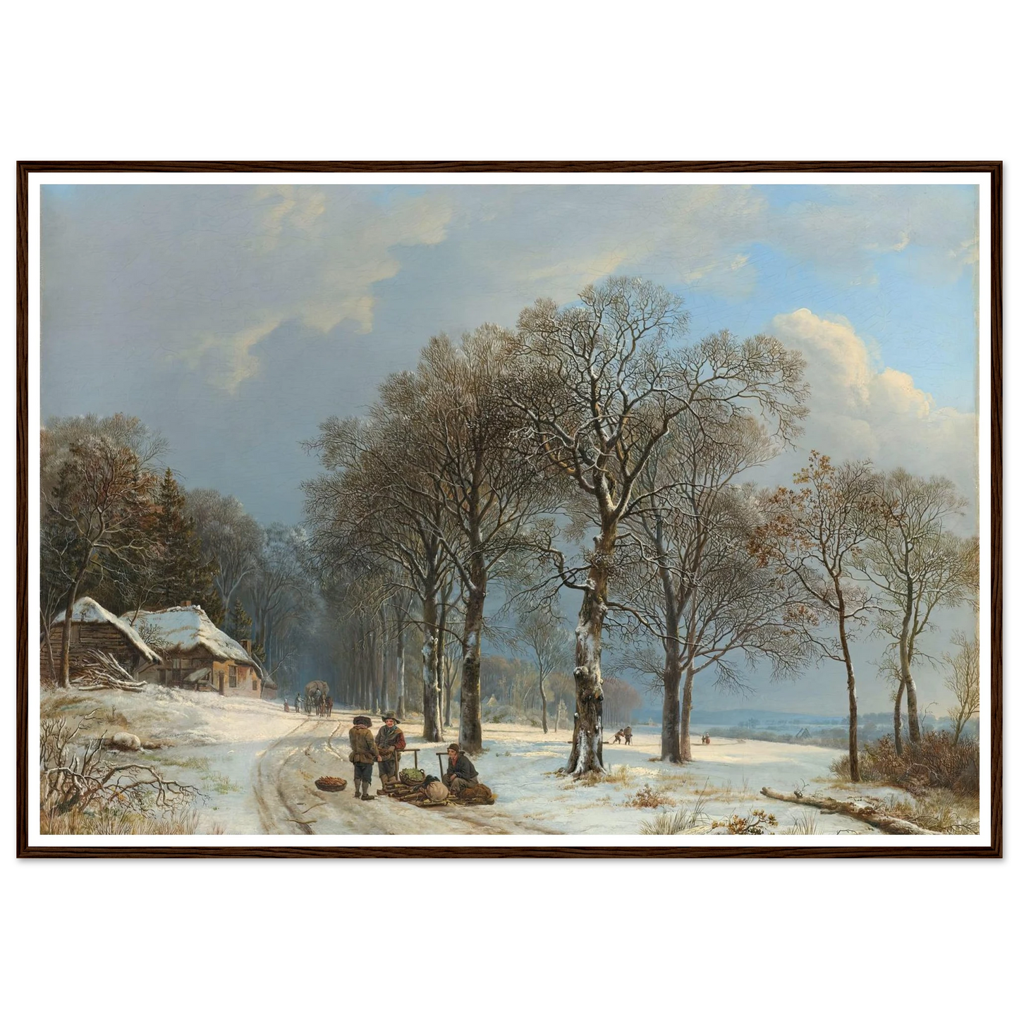 Winter Landscape (1835 - 1838) Art Print | Barend Cornelis Koekkoek - Framed Poster - 30x40 cm / 12x16″ - Black frame