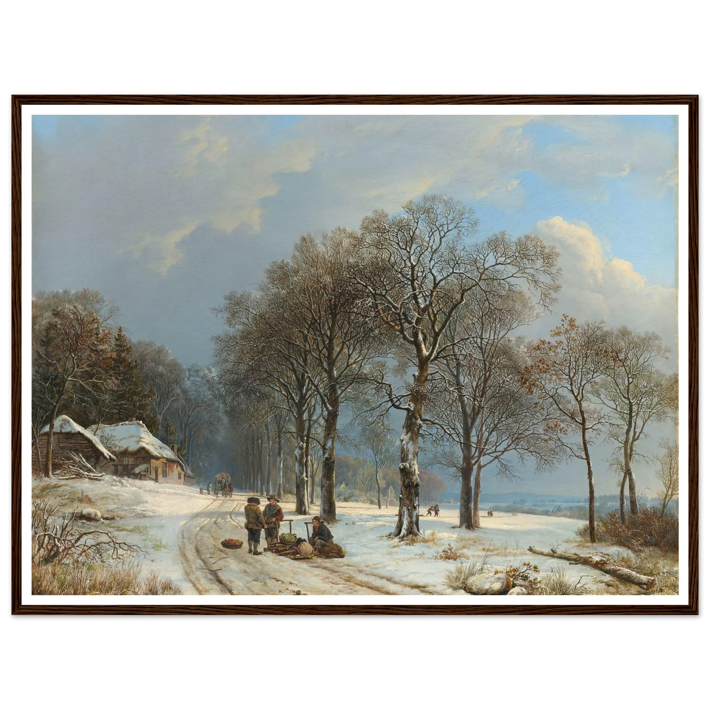 Winter Landscape (1835 - 1838) Art Print | Barend Cornelis Koekkoek - Framed Poster - 30x40 cm / 12x16″ - Black frame