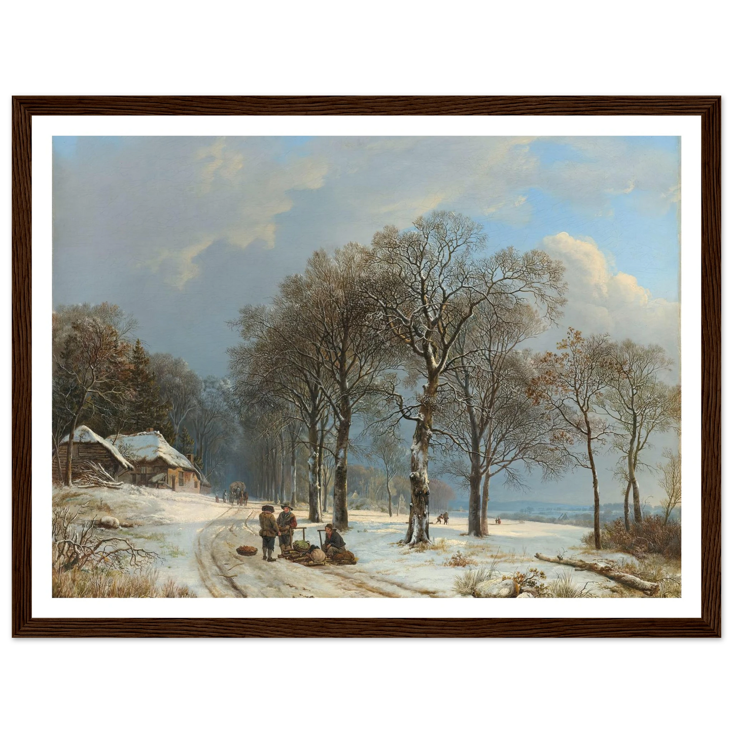 Winter Landscape (1835 - 1838) Art Print | Barend Cornelis Koekkoek - Framed Poster - 30x40 cm / 12x16″ - Black frame