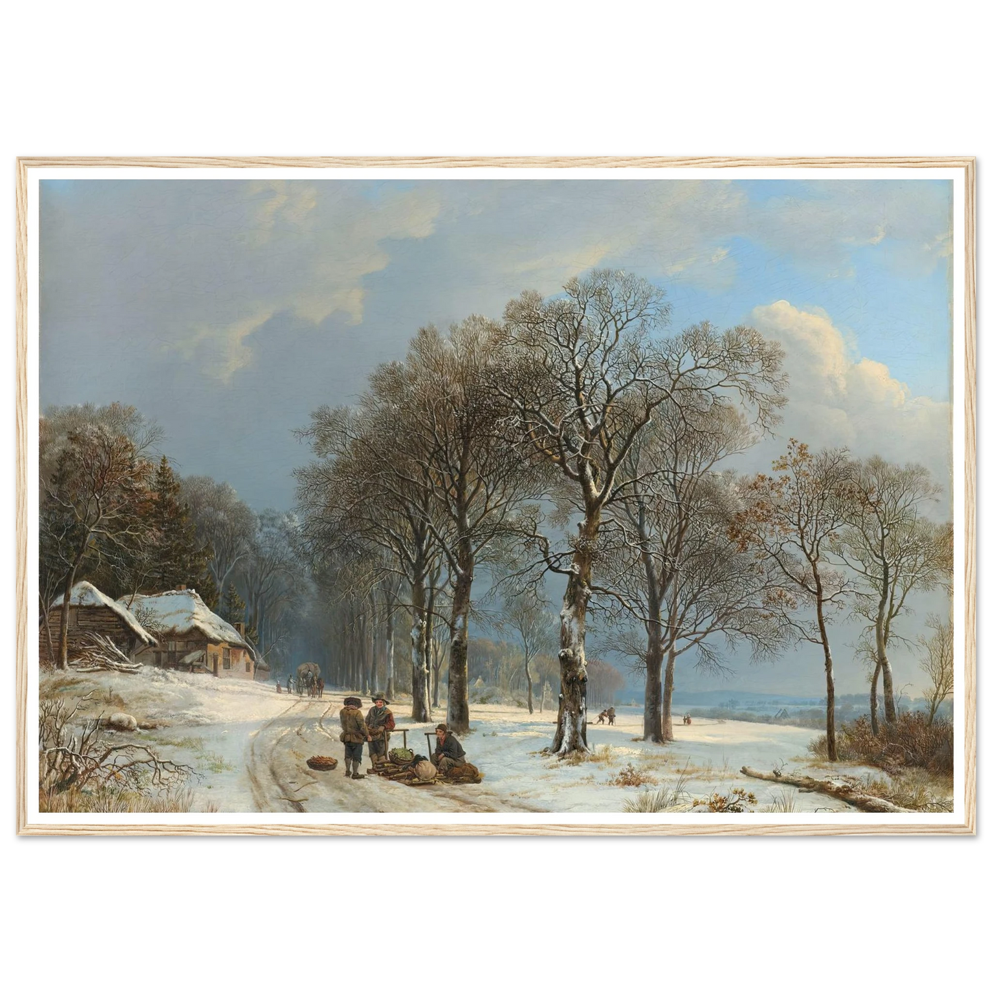 Winter Landscape (1835 - 1838) Art Print | Barend Cornelis Koekkoek - Framed Poster - 30x40 cm / 12x16″ - Black frame