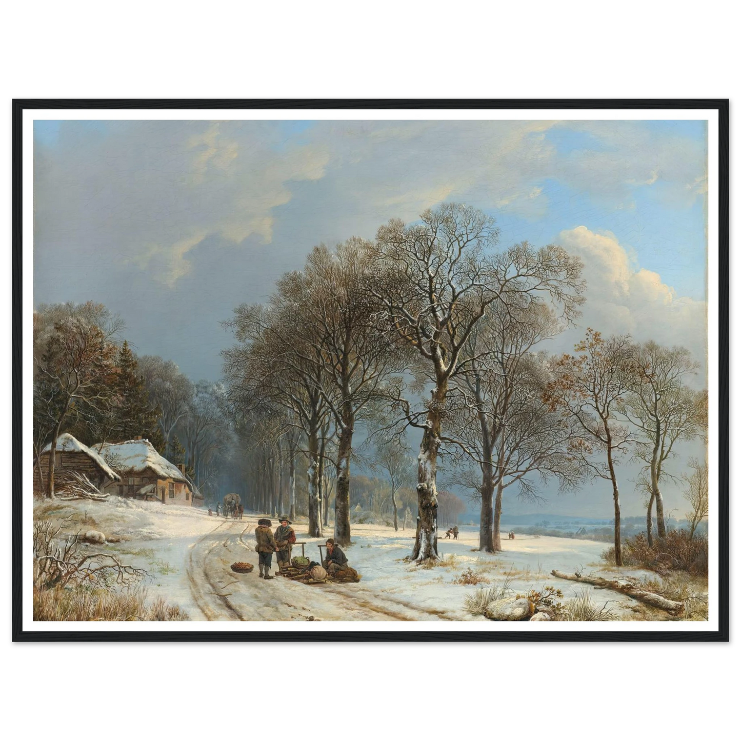Winter Landscape (1835 - 1838) Art Print | Barend Cornelis Koekkoek - Framed Poster - 30x40 cm / 12x16″ - Black frame