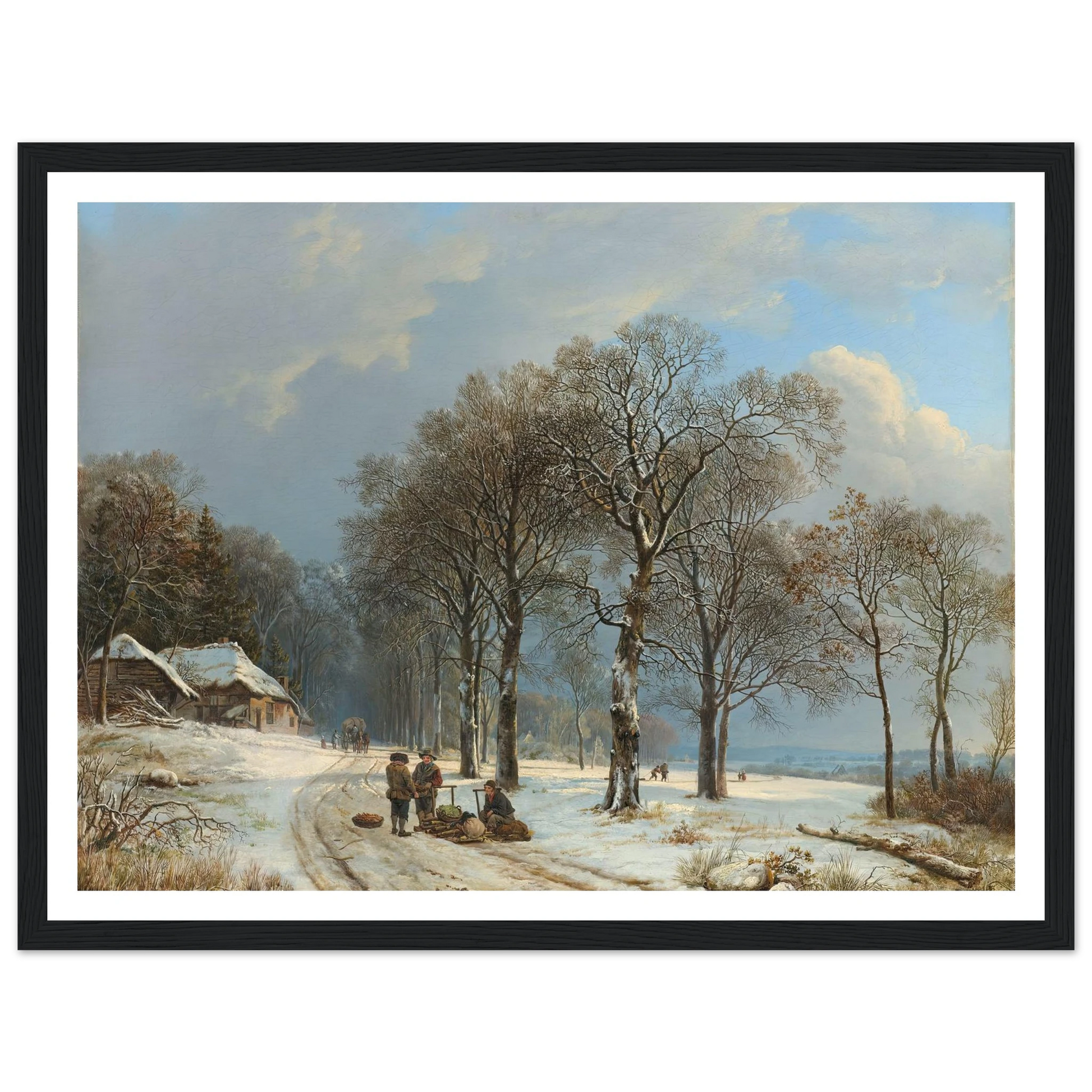 Winter Landscape (1835 - 1838) Art Print | Barend Cornelis Koekkoek - Framed Poster - 30x40 cm / 12x16″ - Black frame